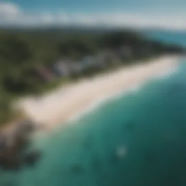 Aerial view of pristine beaches and crystal clear waters in Panama