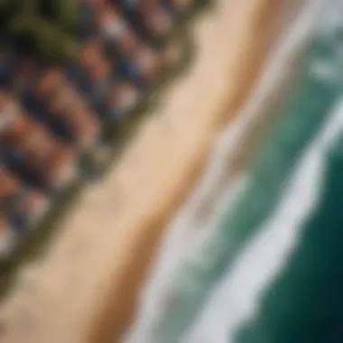 Aerial view of Zicatela Beach in Puerto Escondido