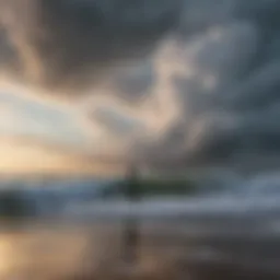 A mesmerizing view of altostratus clouds above a surfer