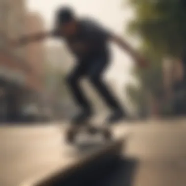 Beginner practicing skateboarding in a safe environment