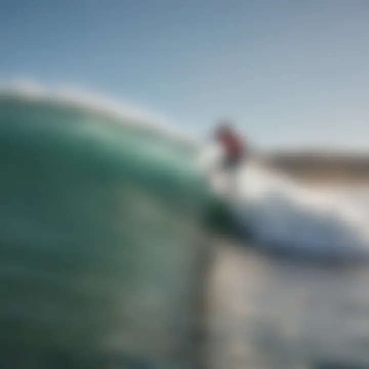 Surfer catching a wave at Malibu