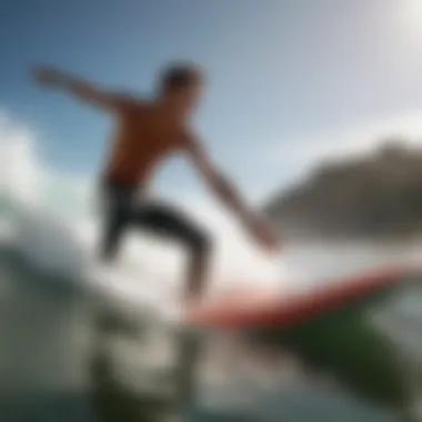 Teenage surfer enjoying high-performance boogie boarding