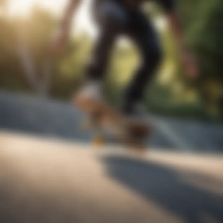 Beginner skateboarder mastering a trick