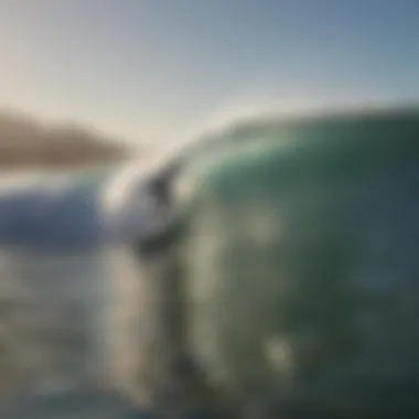 Surfer catching a wave in Malibu