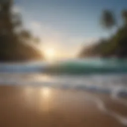 A tranquil beach scene ideal for beginner surfers