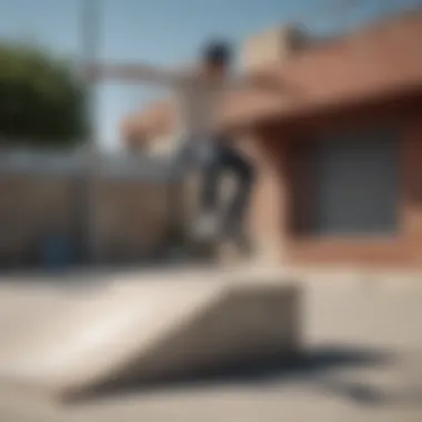 Blind skateboarder performing a kickflip