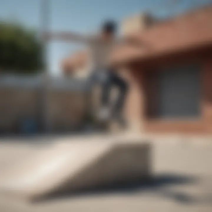 Blind skateboarder performing a kickflip