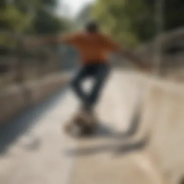 Blind skateboarder navigating a rail slide