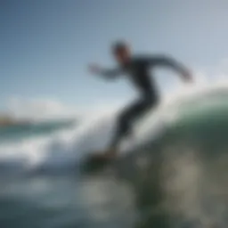 Bodyboarder in action