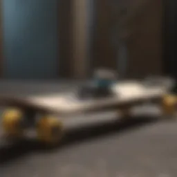 Collection of skateboard components laid out
