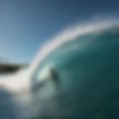 Surfer riding a barrel wave in the Caribbean