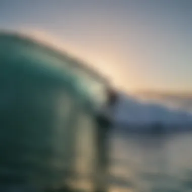 A beginner surfer learning to ride a wave