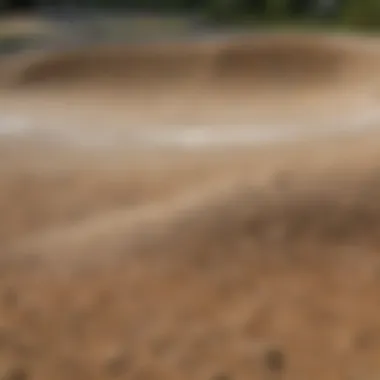 Close-up of pump track surface texture