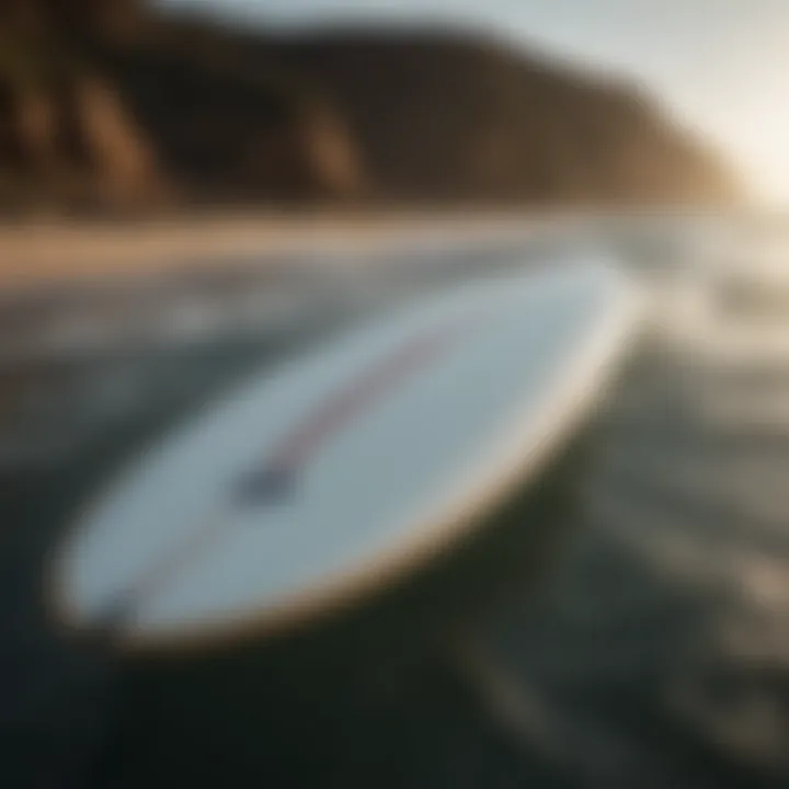 Detailed design of a hydro surfboard showcasing its streamlined shape