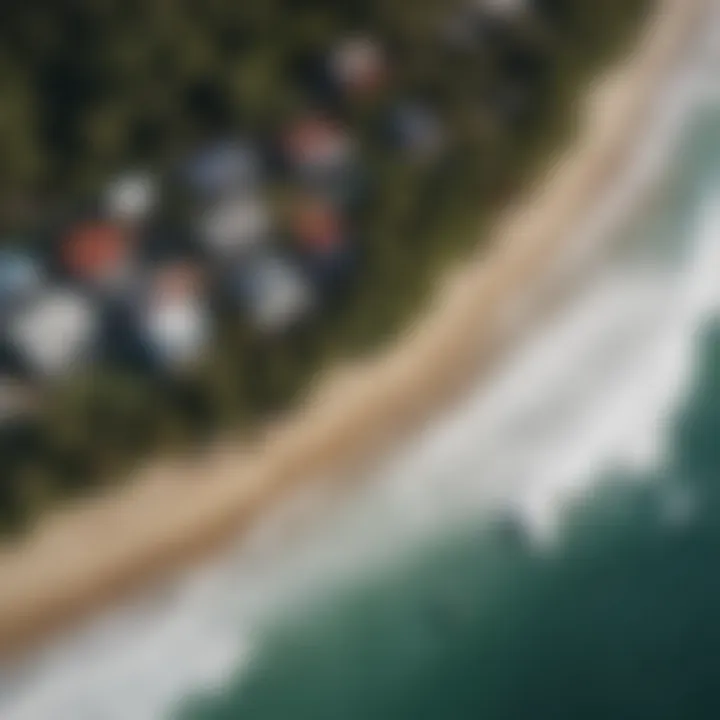 Aerial view of surfers at Puerto Viejo de Talamanca