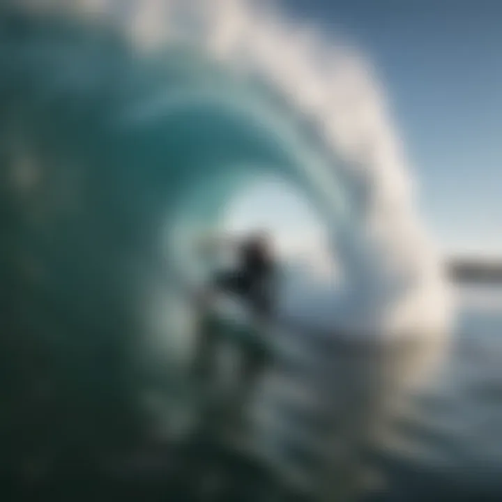 Surfer riding a barrel wave at C Street