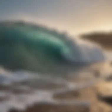 Waves crashing on rocky shoreline at C Street