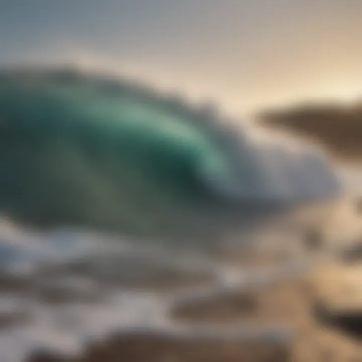 Waves crashing on rocky shoreline at C Street