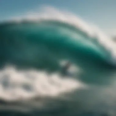 Surfer riding a massive wave in Destin