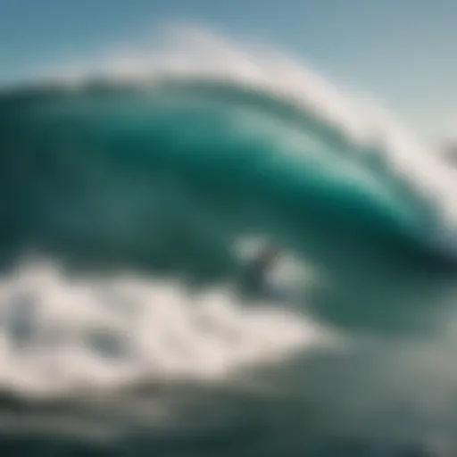 Surfer riding a massive wave in Destin