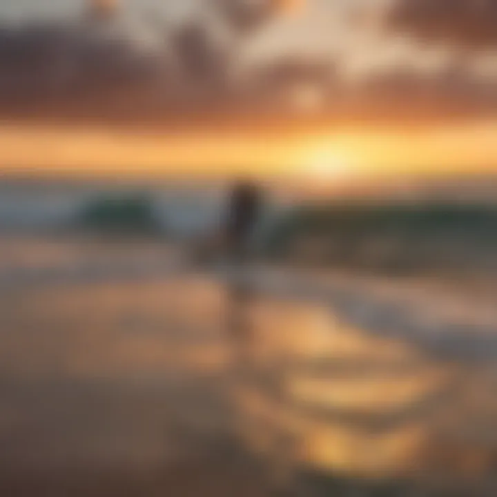 Surfer enjoying a sunset session in Destin