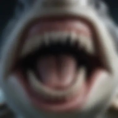 Detailed Close-Up of Great White Shark's Razor-Sharp Teeth