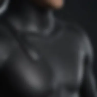 A close-up view of a wetsuit in various sizes showcasing flexibility and fit