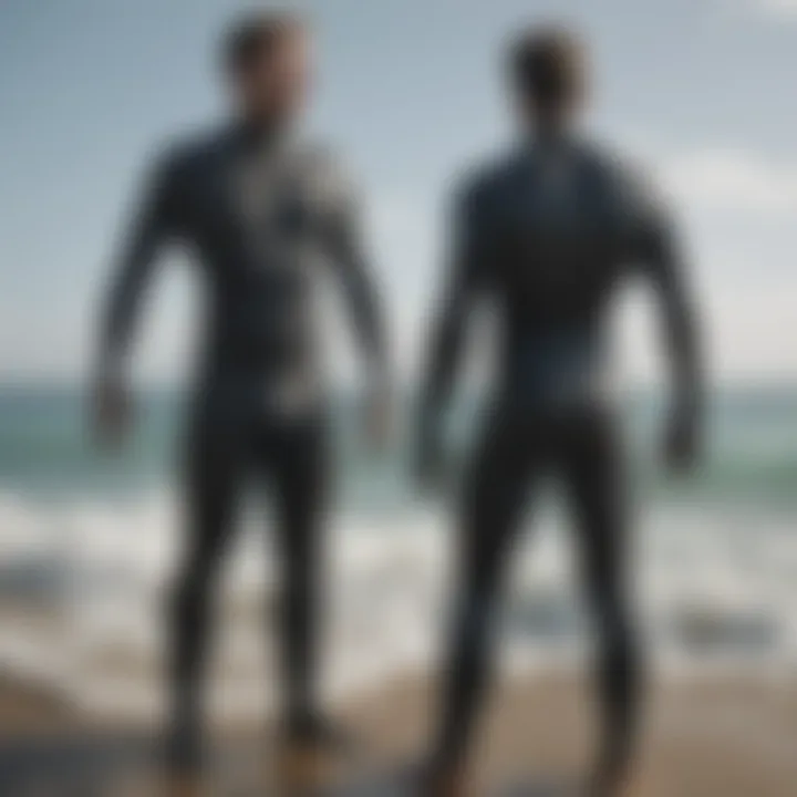 Visual comparison of wetsuit types for different water activities