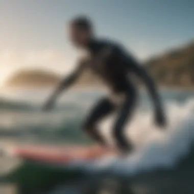 Bodyboarder with different wetsuit options