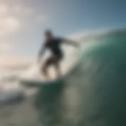 Surfing enthusiasts engaging in a dynamic training session