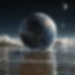Illustration depicting gravitational forces between Earth and Moon