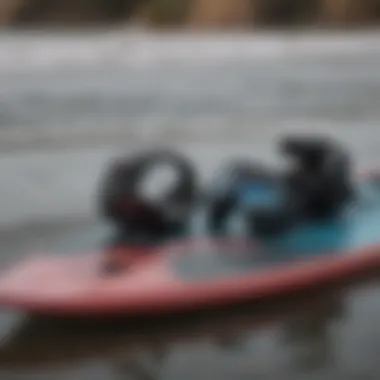 Preventative gear for surfboarding displayed neatly
