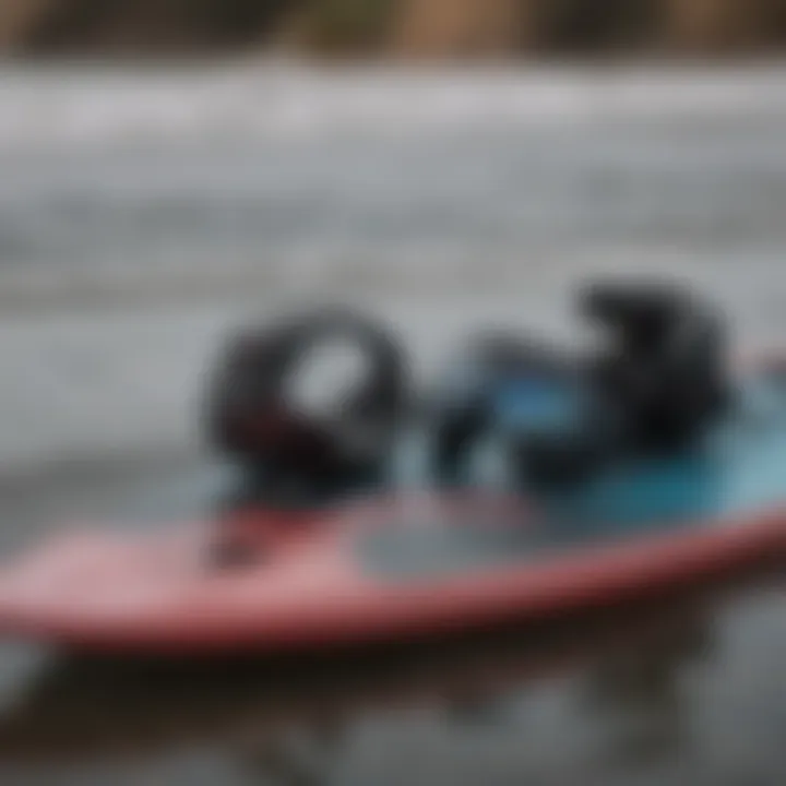 Preventative gear for surfboarding displayed neatly