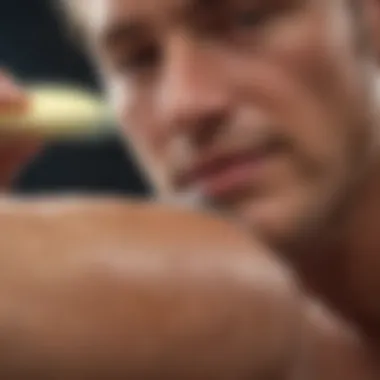 A soothing balm being applied to a blistered area