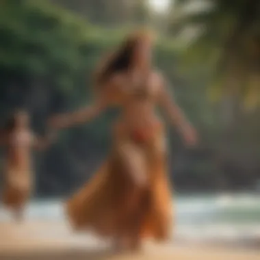 Mesmerizing Hula Hawaiian dancer performing with grace