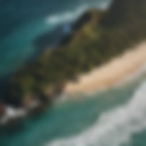 Aerial view of Billabong Hawaii coastline