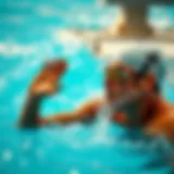 Swimmer practicing breath control in the pool