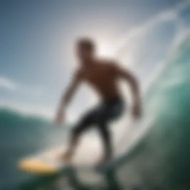 A surfer demonstrating the impact of proper surfboard grip on a wave