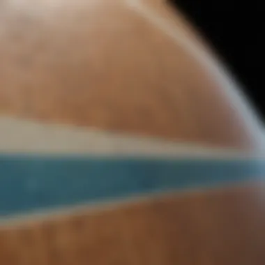 Close-up of high-quality surfboard design