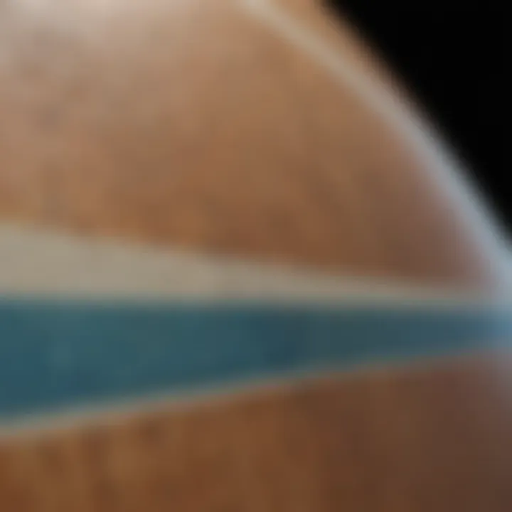 Close-up of high-quality surfboard design