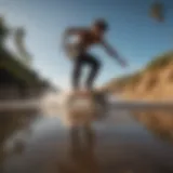 Dynamic longboard dancer showcasing fluid movements on a scenic path