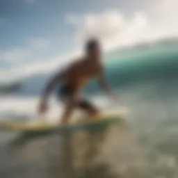 Surfer catching a wave at Playa Tamarindo
