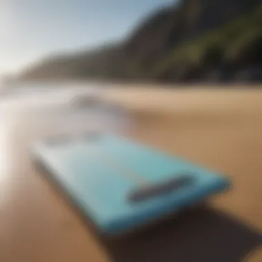 Sleek and modern boogie board design on sandy beach