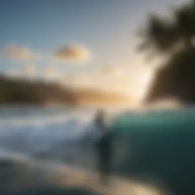 Surfer catching a wave at Honolua Bay