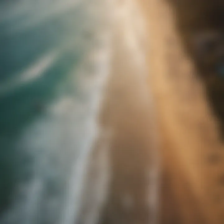 Aerial view of surfers at Sunset Beach