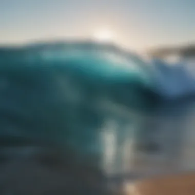 Crystal clear blue ocean waves gently lapping the shore