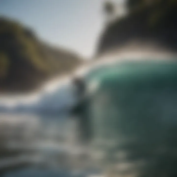 Surfer carving the waves at Playa Maderas in Nicaragua