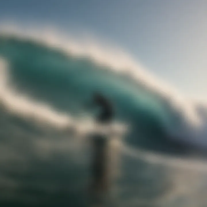 Surfer catching a barrel wave at Playa El Tunco