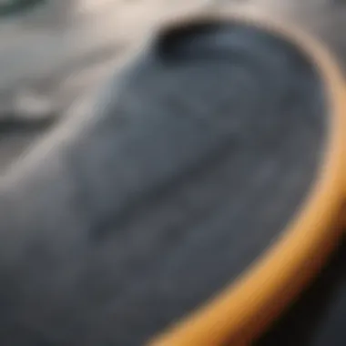 Close-up of a bodyboard showcasing its unique design and texture