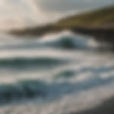 Surfers catching waves near Doolin Pier